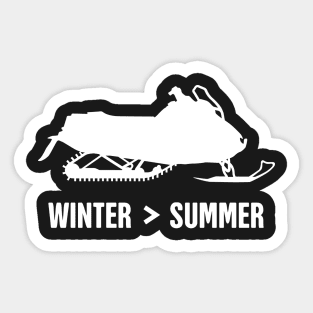 Winter And Summer - Funny Snowmobile Design Sticker